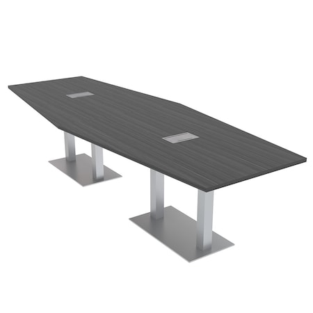 Skutchi Designs 45 in W, 144 in L, 29 in H, Engineered Wood Top, Grey HAR-HEX.IR-46x143-DOU-ELEC-ASIANNIGHT